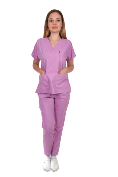 V Yaka Likralı Lila Takım