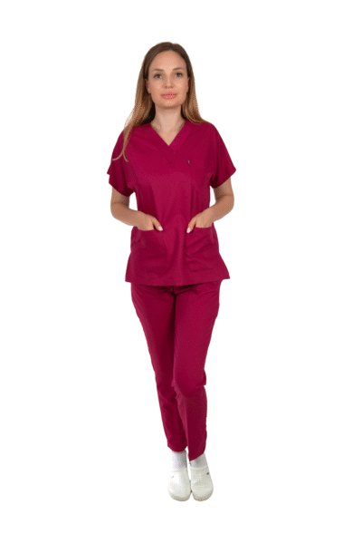 V YakaLikralı Fuşya Takım