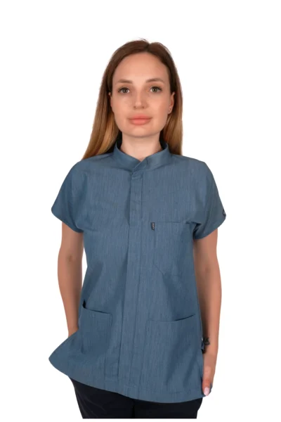 Magnificent Collar Blue Denim Suit