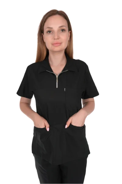 Polo Neck Black Suit