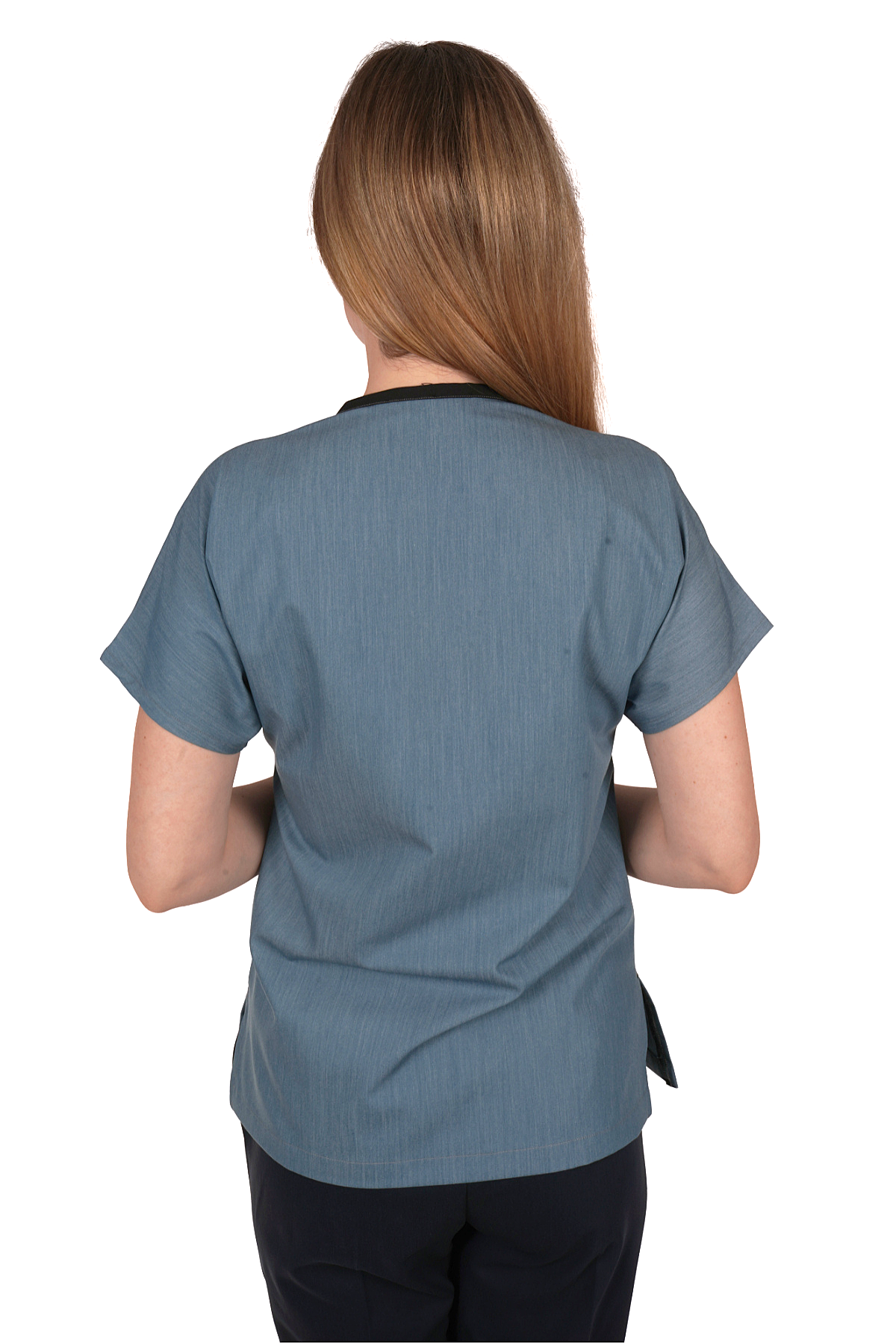 V Yaka Üst Kot Mavi Alt Siyah Takım - Görsel 6