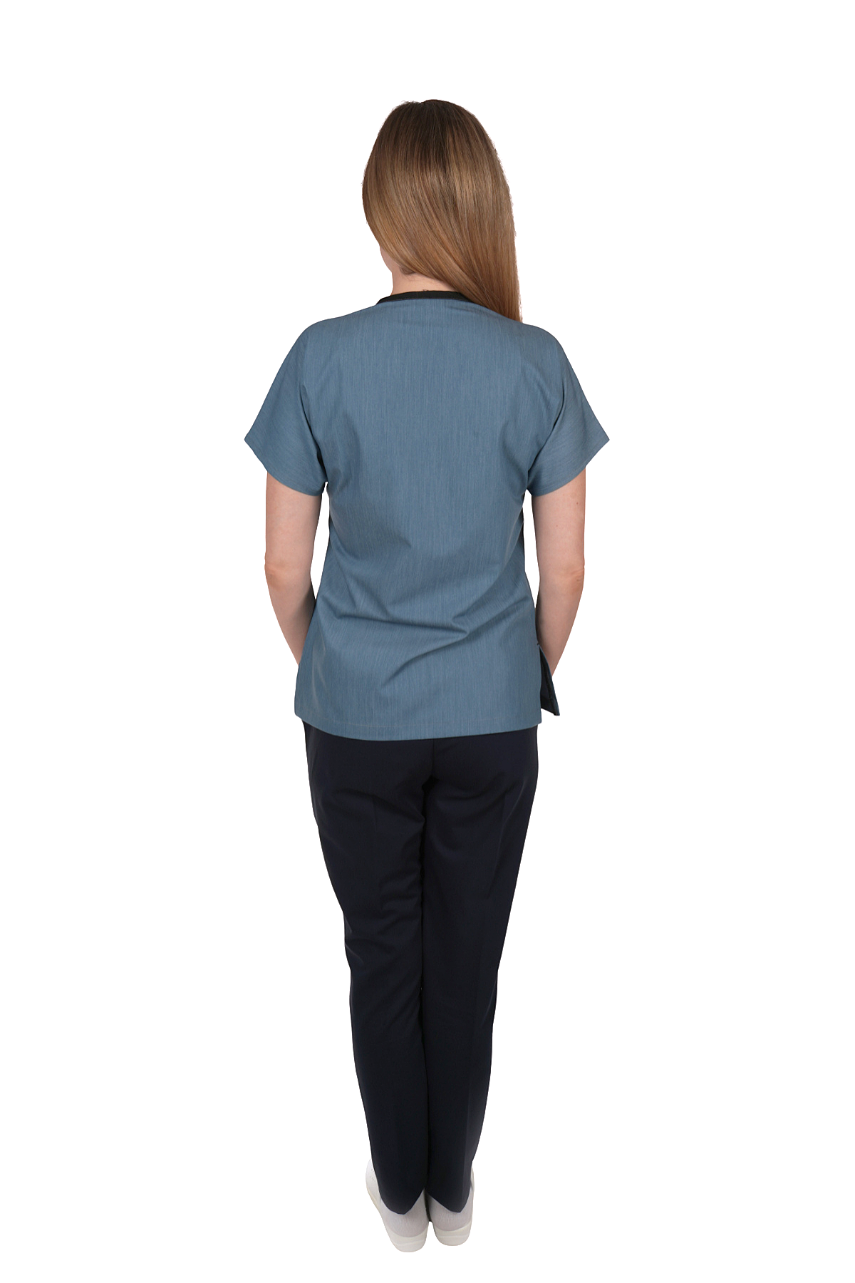 V Yaka Üst Kot Mavi Alt Siyah Takım - Görsel 7